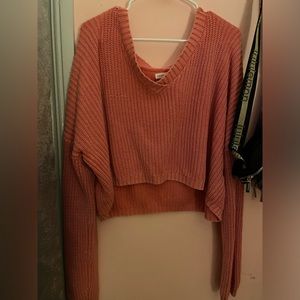 Pink cropped sweater